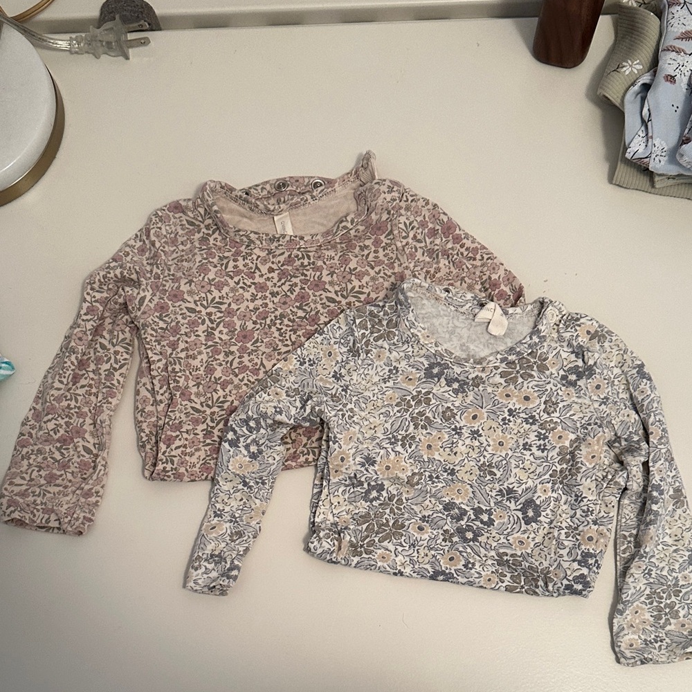 Quincy Mae Long Sleeve Floral Bodysuits